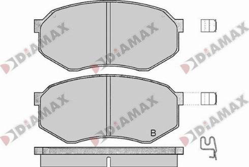 Diamax N09765 - Тормозные колодки, дисковые, комплект autospares.lv