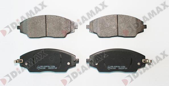 Diamax N09784 - Тормозные колодки, дисковые, комплект autospares.lv