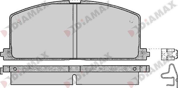 Diamax N09736 - Тормозные колодки, дисковые, комплект autospares.lv