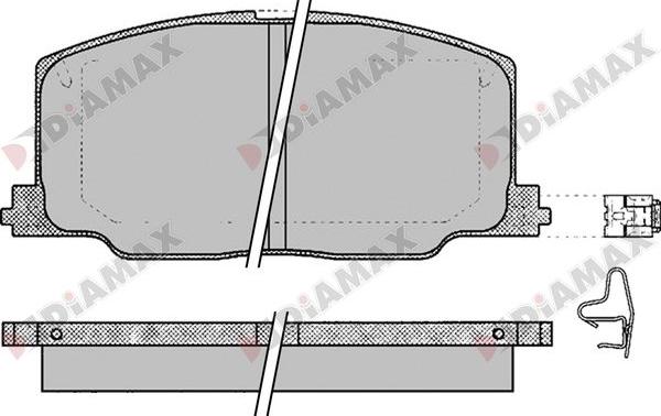 Diamax N09727 - Тормозные колодки, дисковые, комплект autospares.lv