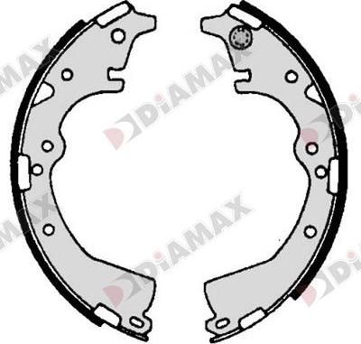 Diamax N01406 - Комплект тормозных колодок, барабанные autospares.lv