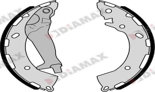 Diamax N01408 - Комплект тормозных колодок, барабанные autospares.lv