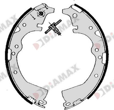 Diamax N01407 - Комплект тормозных колодок, барабанные autospares.lv