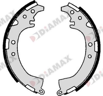 Diamax N01416 - Комплект тормозных колодок, барабанные autospares.lv