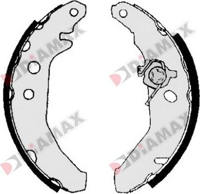 Diamax N01099 - Комплект тормозных колодок, барабанные autospares.lv