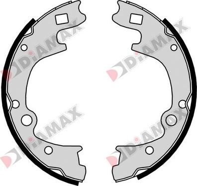 Diamax N01095 - Комплект тормозных колодок, барабанные autospares.lv