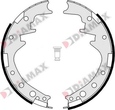 Diamax N01090 - Комплект тормозных колодок, барабанные autospares.lv