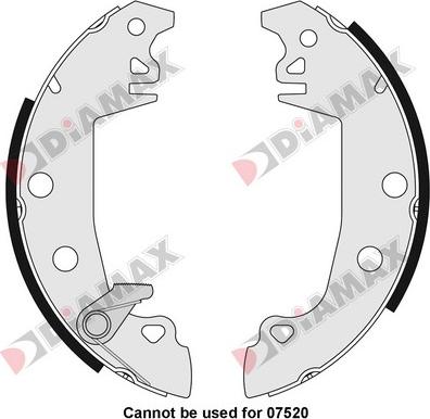 Diamax N01048 - Комплект тормозных колодок, барабанные autospares.lv