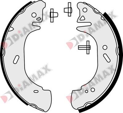 Diamax N01068 - Комплект тормозных колодок, барабанные autospares.lv