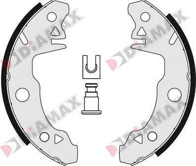 Diamax N01006 - Комплект тормозных колодок, барабанные autospares.lv