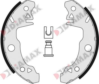 Diamax N01012 - Комплект тормозных колодок, барабанные autospares.lv