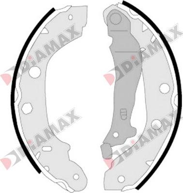 Diamax N01017 - Комплект тормозных колодок, барабанные autospares.lv
