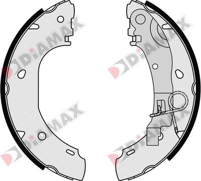 Diamax N01089 - Комплект тормозных колодок, барабанные autospares.lv