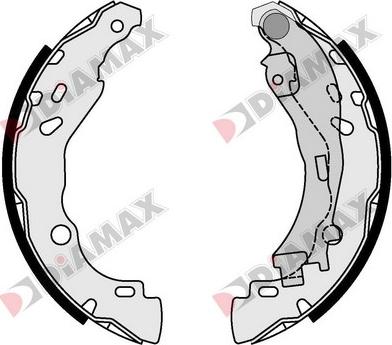 Diamax N01081 - Комплект тормозных колодок, барабанные autospares.lv