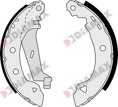 Diamax N01088 - Комплект тормозных колодок, барабанные autospares.lv