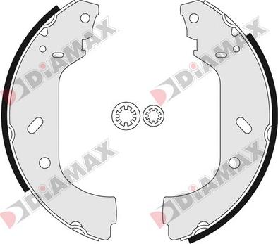 Diamax N01034 - Комплект тормозных колодок, барабанные autospares.lv