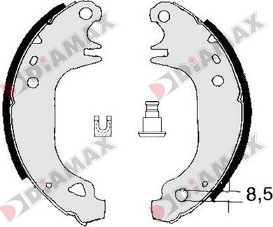 Diamax N01029 - Комплект тормозных колодок, барабанные autospares.lv