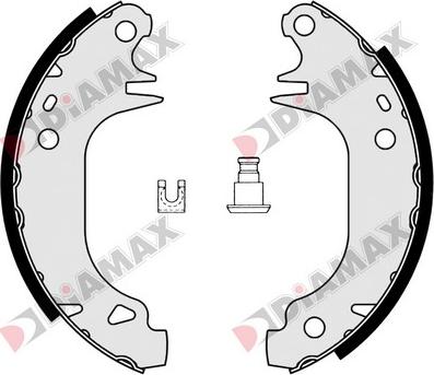 Diamax N01021 - Комплект тормозных колодок, барабанные autospares.lv