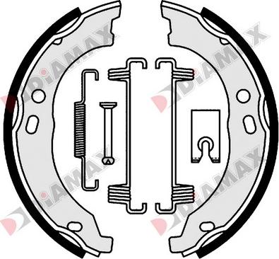 Diamax N01153 - Комплект тормозов, ручник, парковка autospares.lv