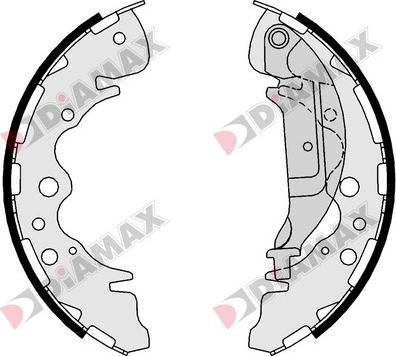 Diamax N01157 - Комплект тормозных колодок, барабанные autospares.lv