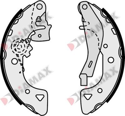 Diamax N01101 - Комплект тормозных колодок, барабанные autospares.lv