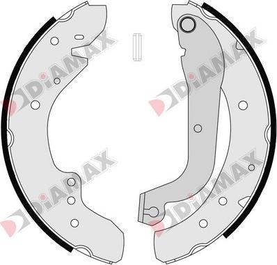 Diamax N01120 - Комплект тормозных колодок, барабанные autospares.lv