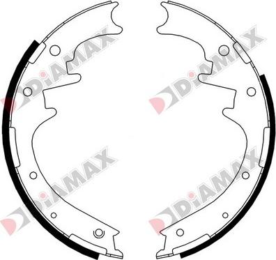 Diamax N01176 - Комплект тормозных колодок, барабанные autospares.lv