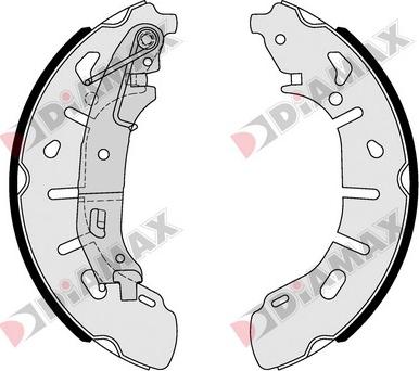 Diamax N01171 - Комплект тормозных колодок, барабанные autospares.lv