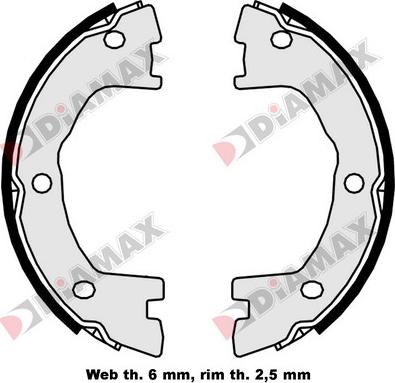 Diamax N01355 - Комплект тормозов, ручник, парковка autospares.lv