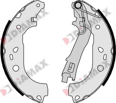 Diamax N01357 - Комплект тормозных колодок, барабанные autospares.lv