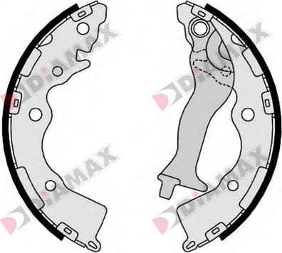 Diamax N01360 - Комплект тормозных колодок, барабанные autospares.lv