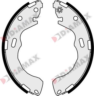 Diamax N01307 - Комплект тормозных колодок, барабанные autospares.lv