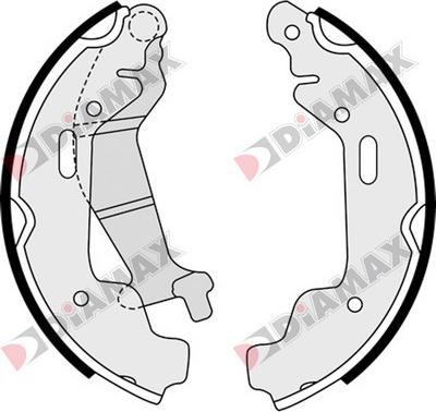 Diamax N01311 - Комплект тормозных колодок, барабанные autospares.lv