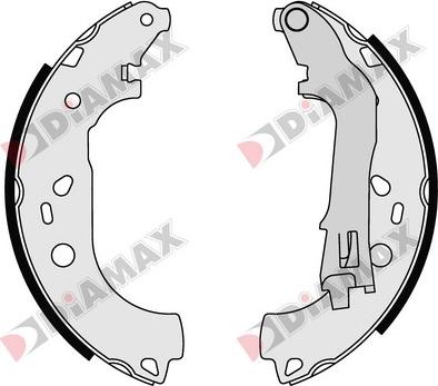 Diamax N01330 - Комплект тормозных колодок, барабанные autospares.lv