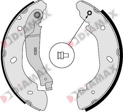 Diamax N01329 - Комплект тормозных колодок, барабанные autospares.lv