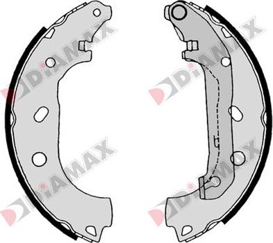 Diamax N01328 - Комплект тормозных колодок, барабанные autospares.lv