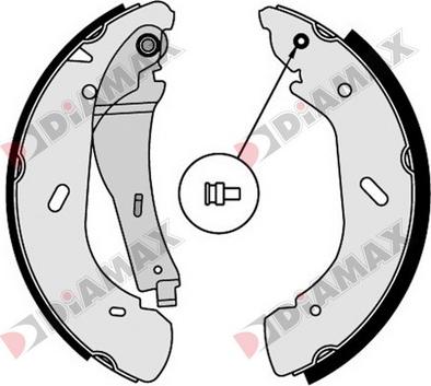 Diamax N01297 - Комплект тормозных колодок, барабанные autospares.lv