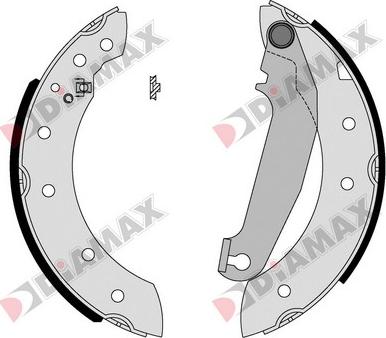 Diamax N01244 - Комплект тормозных колодок, барабанные autospares.lv