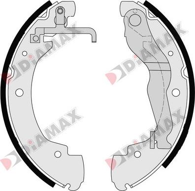 Diamax N01265 - Комплект тормозных колодок, барабанные autospares.lv