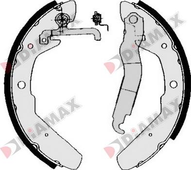 Diamax N01203 - Комплект тормозных колодок, барабанные autospares.lv