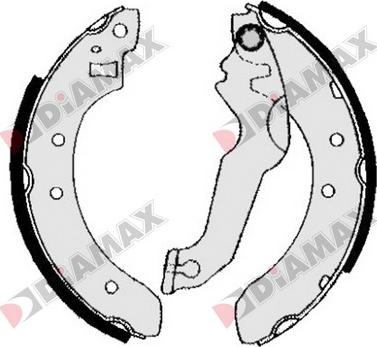 Diamax N01231 - Комплект тормозных колодок, барабанные autospares.lv