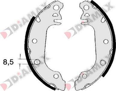 Diamax N01225 - Комплект тормозных колодок, барабанные autospares.lv