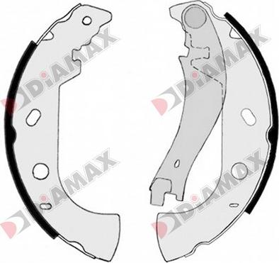 Diamax N01276 - Комплект тормозных колодок, барабанные autospares.lv