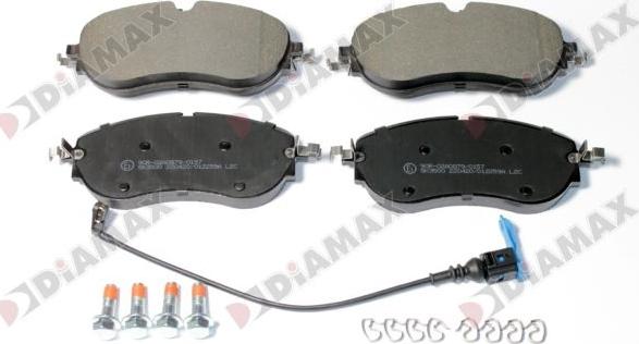 Diamax N10012A - Тормозные колодки, дисковые, комплект autospares.lv