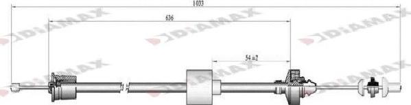 Diamax T8001 - Трос, управление сцеплением autospares.lv