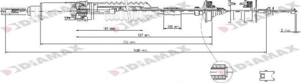 Diamax T8010 - Трос, управление сцеплением autospares.lv