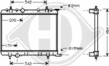 Diederichs 8420001 - Радиатор, охлаждение двигателя autospares.lv