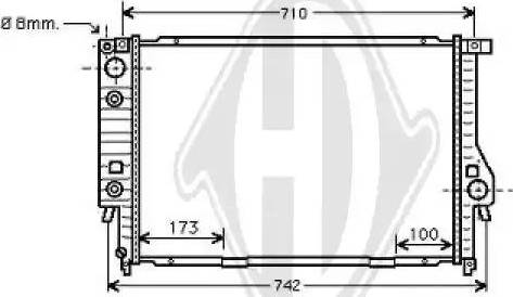 Diederichs 8502760 - Радиатор, охлаждение двигателя autospares.lv