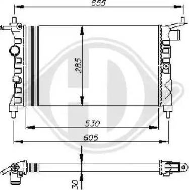 Diederichs 8502737 - Радиатор, охлаждение двигателя autospares.lv