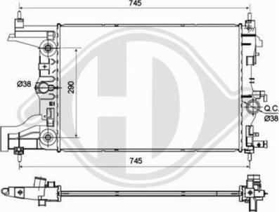 Diederichs 8691306 - Радиатор, охлаждение двигателя autospares.lv